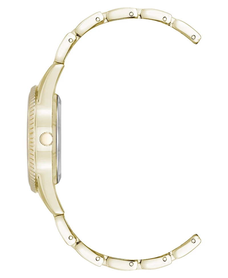 Anne Klein Women's Quartz Bold Coin Edge Bezel Gold-Tone Alloy Metal Watch, 32mm