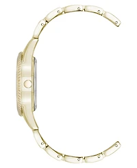 Anne Klein Women's Quartz Bold Coin Edge Bezel Gold-Tone Alloy Metal Watch, 32mm