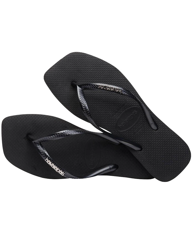 Havaianas Women's Slim Square Logo Metallic Sandals