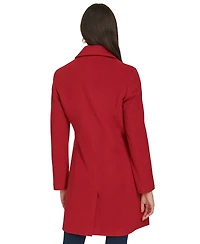 Calvin Klein Womens Single-Breasted Wool Blend Coat