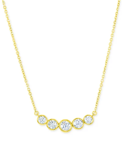 Diamond Bezel Graduated Curved Bar Collar Necklace (3/4 ct. t.w.) in 14k White or Yellow Gold