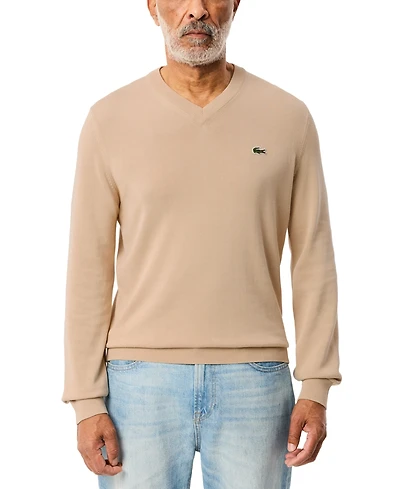 Lacoste Men's Regular-Fit Solid V-Neck Sweater - 02S