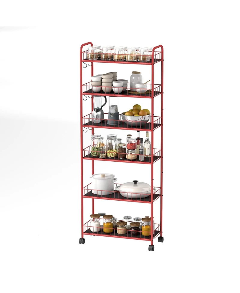 Streamdale 6-Tier Rolling Storage Cart with Baskets