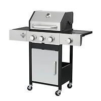 Streamdale Furniture 3-Burner Propane Gas Grill, 37230BTU with Enameled Cast Iron Grids