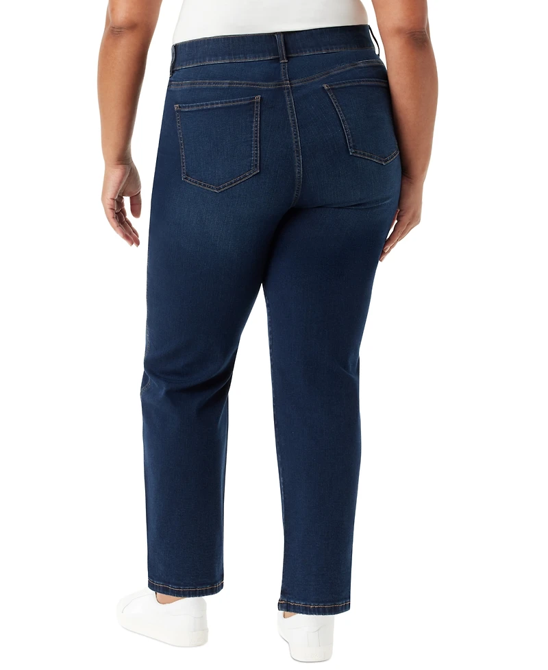 Gloria Vanderbilt Plus Size Pull-On Straight-Leg Jeans