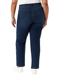 Gloria Vanderbilt Plus Size Pull-On Straight-Leg Jeans