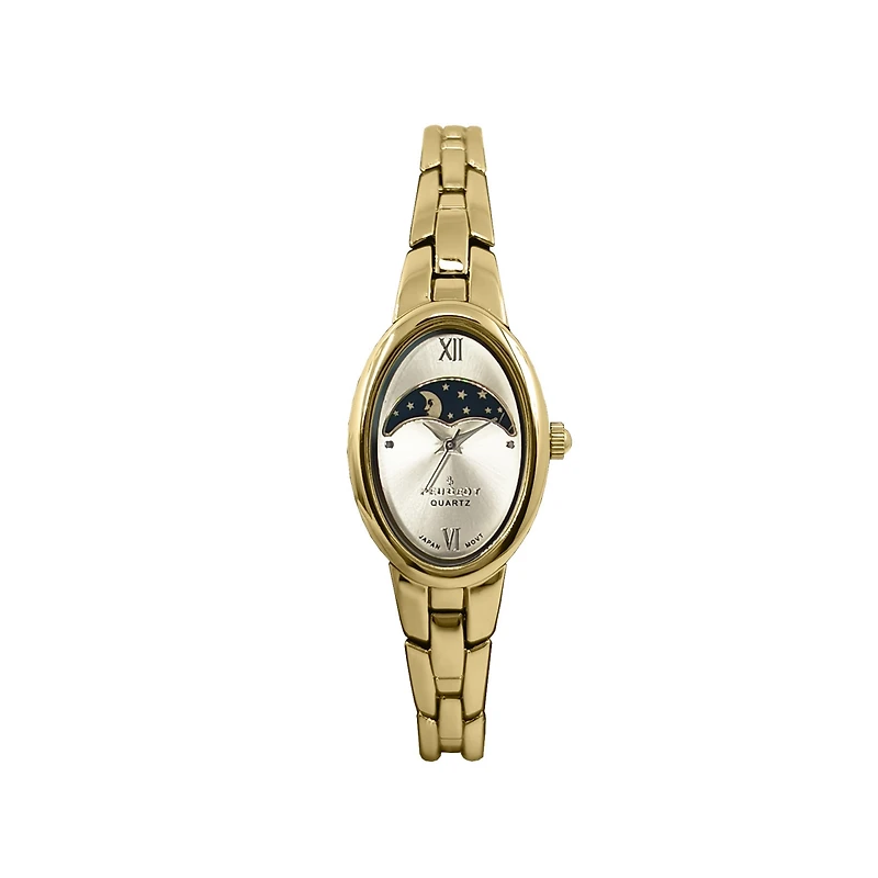 Peugeot Women's Gold 30x25mm Sun Moon Dial Link Bracelet Watch