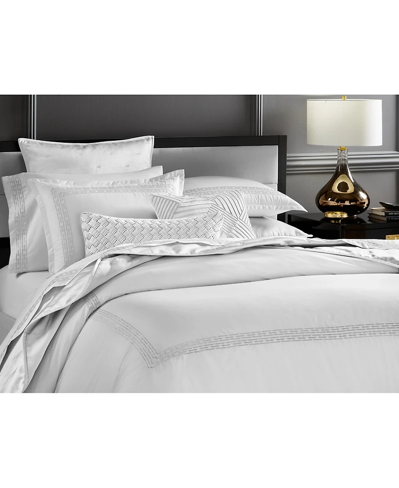 Hotel Collection Chain Links Embroidery 100% Pima Cotton Duvet Cover Set, Full/Queen, Exclusively at Macy's