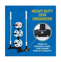 SereneLife Weight Plate Rack with Barbell Holders, 800-Pound Capacity