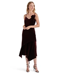 Steve Madden Women's Lucille Velvet Rosette Midi Dress