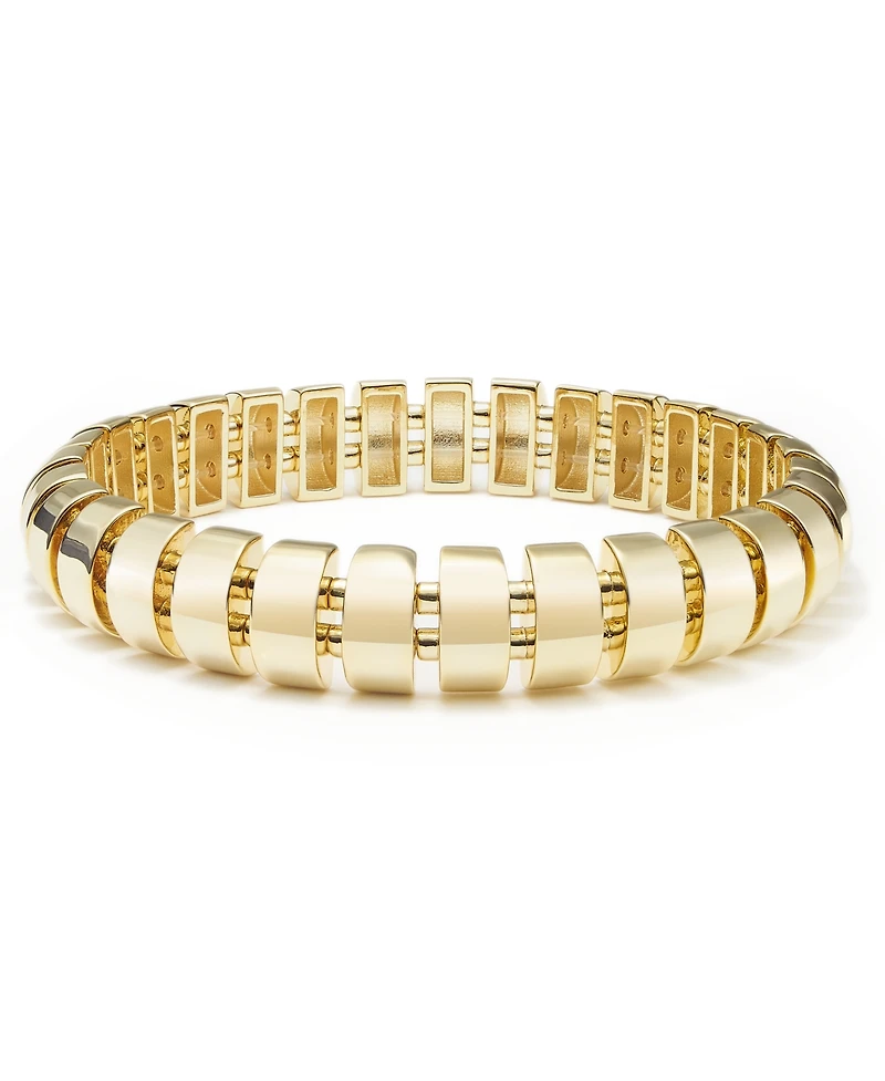 And Now This Gold, Silver Plated Brass Stretch Bracelet