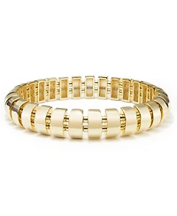 And Now This Gold, Silver Plated Brass Stretch Bracelet