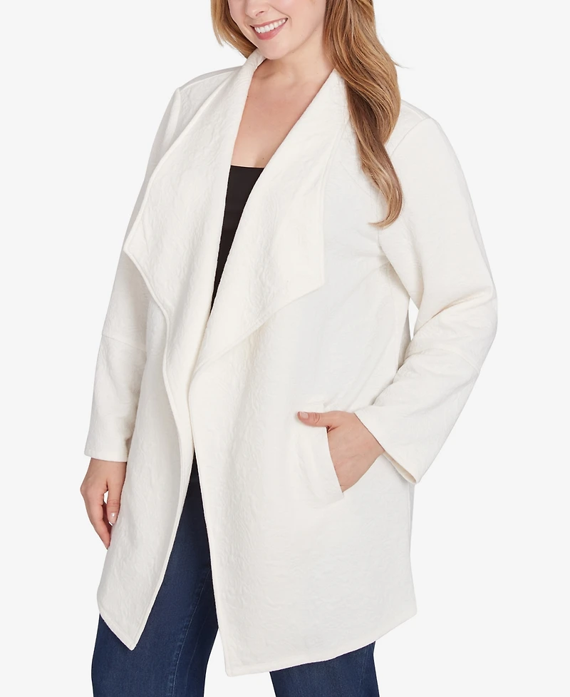 Ruby Rd. Plus Size Winter Scroll Quilted Knit Jacket