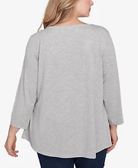 Ruby Rd. Plus Embellished Dew Drops Glitter Knit Top