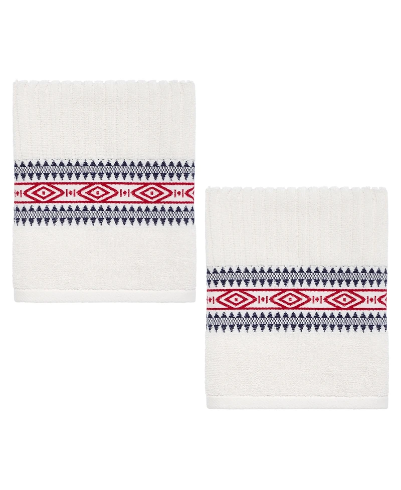 Izod Holiday Cotton 2-Pack Hand Towel Set, 16" x 28"