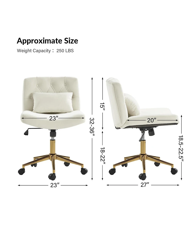 Hulala Home Sinclair Modern Office Chair with Sgs International Certified Stainless Steel Gas Spring