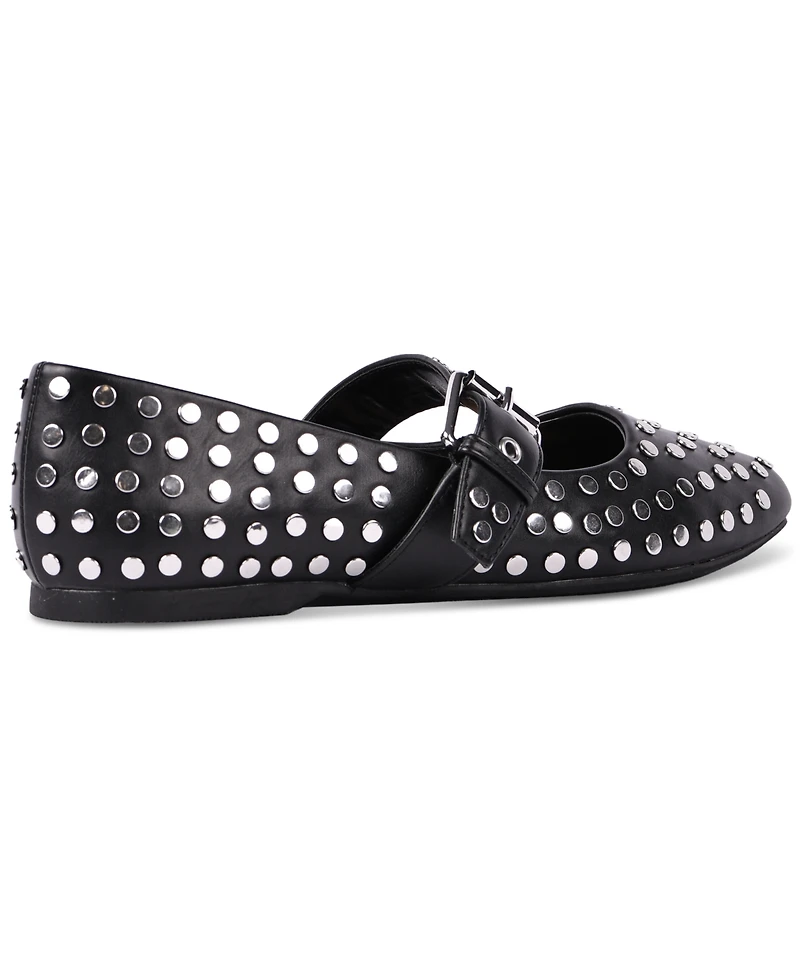 Dv Dolce Vita Women's Mellie Buckle Strap Studded Mary Jane Flats