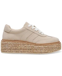 Dv Dolce Vita Women's Barkley Raffia Platform Lace-Up Sneakers
