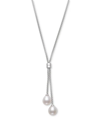 Belle de Mer Cultured Freshwater Pearl (8-9mm) Lariat Necklace in Sterling Silver, 18" + 2" extender