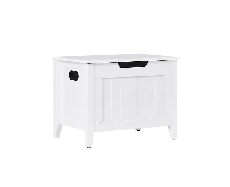 Gaomon Storage Chest, Upholstered Storage Trunk with 2 Safety Hinges, Storage Bench, Flip-Top Toy Chest for Entryway, Bedroom, Living Room, White