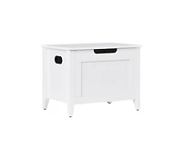 Gaomon Storage Chest, Upholstered Storage Trunk with 2 Safety Hinges, Storage Bench, Flip-Top Toy Chest for Entryway, Bedroom, Living Room, White