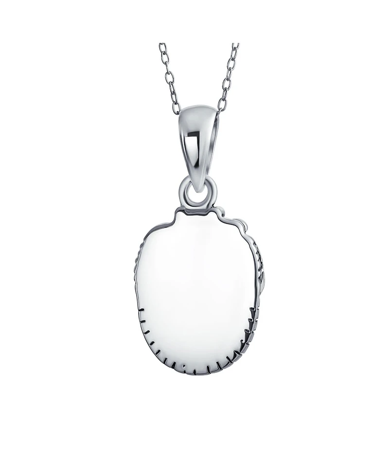 Bling Jewelry Southwest Natural Stone Oval Leaf Feather Pendant Necklace .925 Sterling Silver