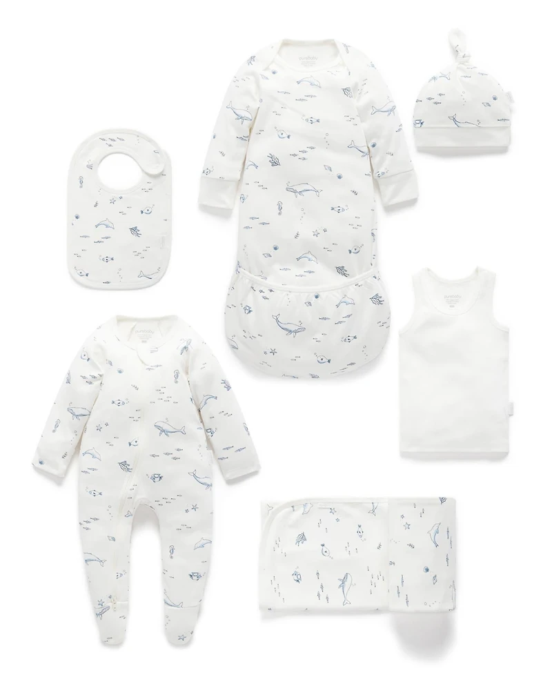 Purebaby Baby Boys Newborn Hospital Pack 6 Piece