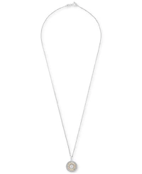 Diamond Circle 18" Pendant Necklace (1/4 ct. t.w.) in Sterling Silver and 14k Gold-Plate, Created for Macy's