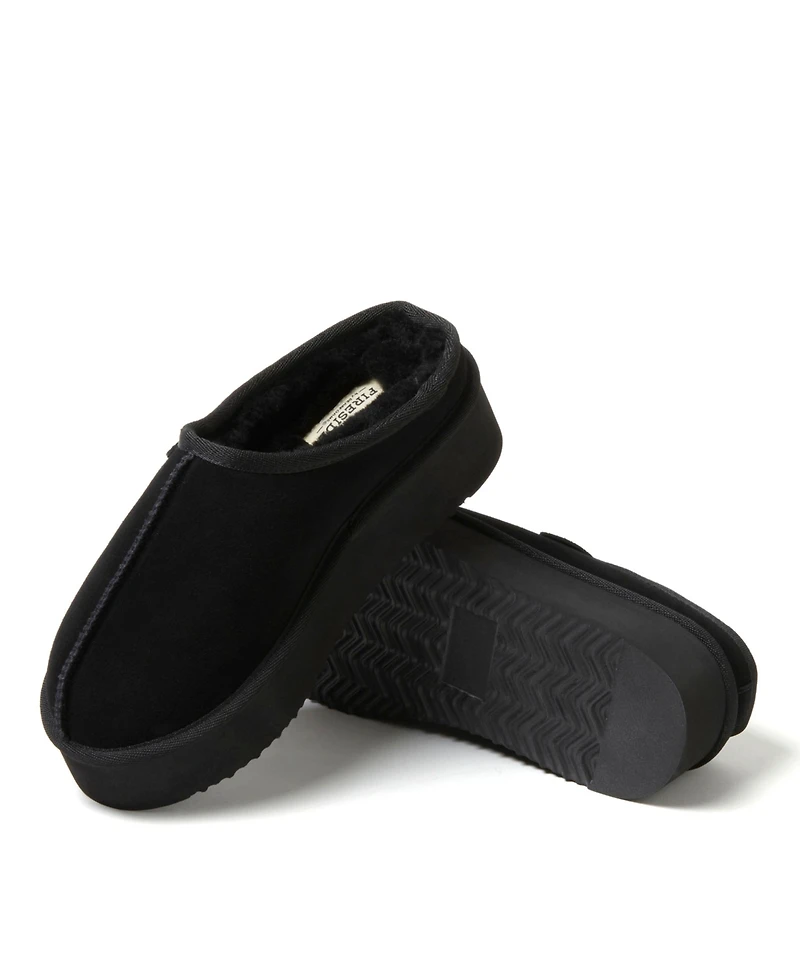 Fireside by Dearfoams Women's Queenstown Genuine Shearling Platform Clog Slipper