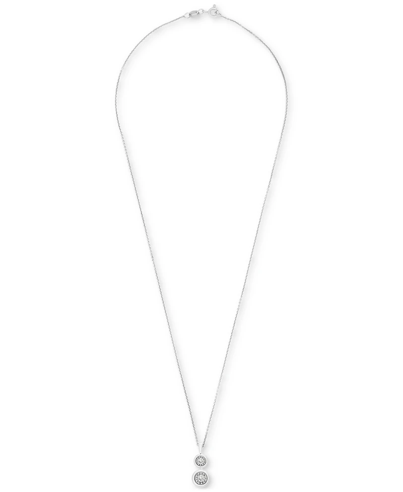 2-Pc. Set Diamond Circle Cluster Pendant Necklace & Matching Dangle Earrings (1/3 ct. t.w.) in Sterling Silver or 14k Gold-Plated Sterling Silver, Cre