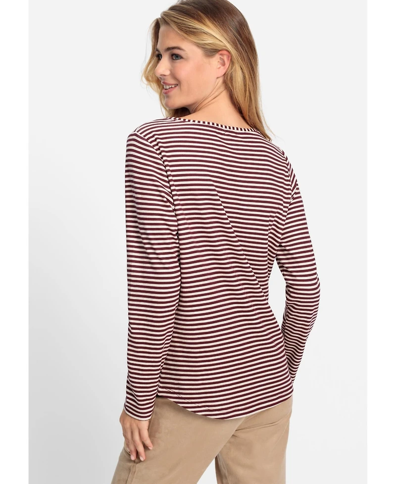 Olsen Women's Stripe and Placement Print T-Shirt