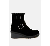 Big horn Faux Fur Harness Boots