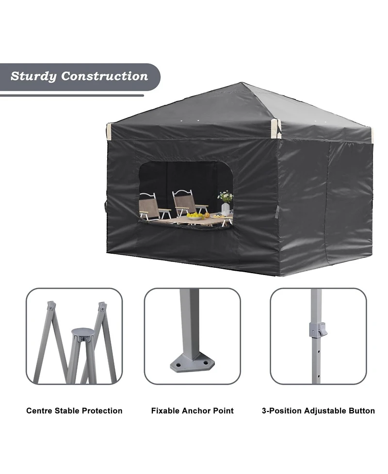Aoodor 12x12 Ft Pop-Up Canopy Tent with Roller Bag and Curtain