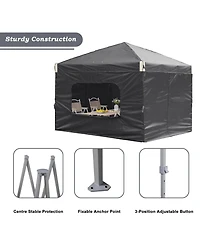 Aoodor 12x12 Ft Pop-Up Canopy Tent with Roller Bag and Curtain