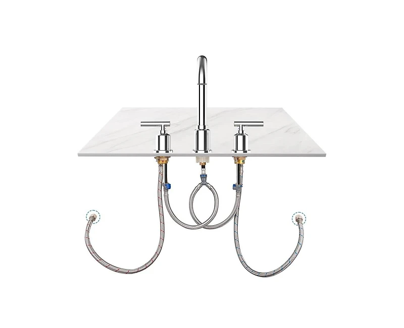 gaomon Bathroom Faucet, Bathroom Sink Faucet, 8 Inch Bathroom Faucet for Sink 3 Hole with Stainless Steel Pop-up Drain for Your Bathroom