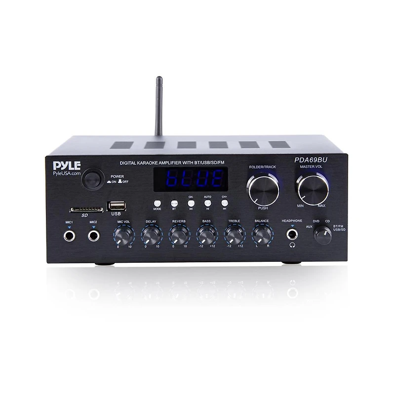 Pyle Stereo Amplifier Audio Receiver Sound System With Bluetooth Wireless Streaming, MP3/Usb/Sd/Aux/Fm Radio, 300 Watt