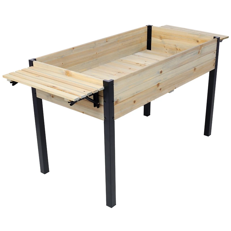 Streamdale Metal Leg Raised Garden Box with Folding Shelf