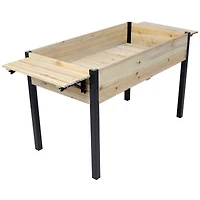 Streamdale Metal Leg Raised Garden Box with Folding Shelf