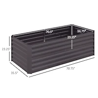 Galvanized Raised Garden Bed Kit, Large and Tall Metal Planter Box for Vegetables, Flowers and Herbs, Reinforced, 6' x 3' x 2', Dark Gray
