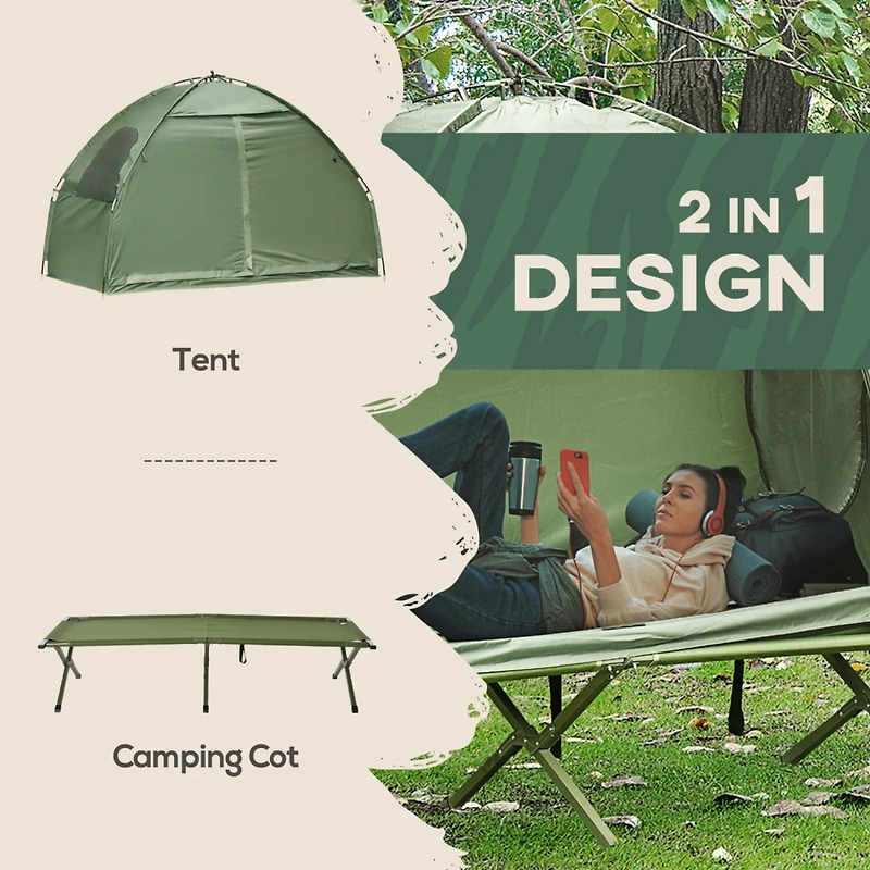 Streamdale Furniture Camping Tent Cot, Single Person Folding Cot Combo, Off-Ground Tent, Covered Outdoor Bed with Carry Bag for Hiking, Camping