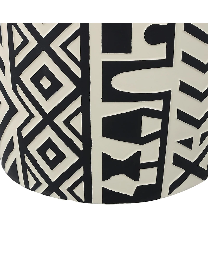 Jonathan Y Rafi Transitional Bohemian Geometric Drum Garden Stool