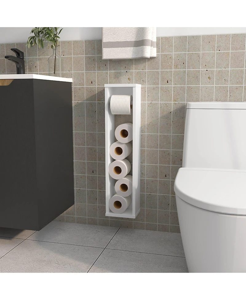 Fm Furniture Supai Toilet Paper Holder in Melamine, White