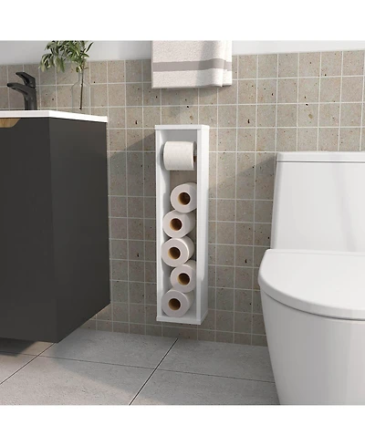 Fm Furniture Supai Toilet Paper Holder in Melamine, White