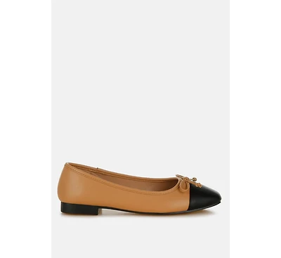 Acino Boucle Pearl Bow Ballerinas