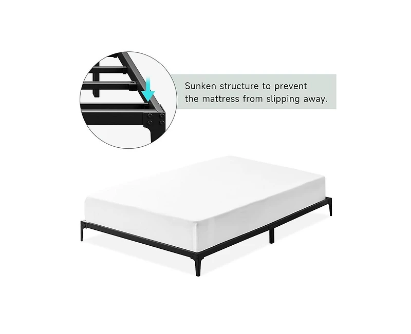 gaomon Bed Frame Heavy Duty Metal Mattress Foundation Platform Sturdy Steel Slat No Box Spring Needed, Easy Assembly, Noise Free