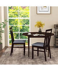 Gymax Upholstered Dining Chair Set of Kitchen Armless Padded w/ Slanted Backrest