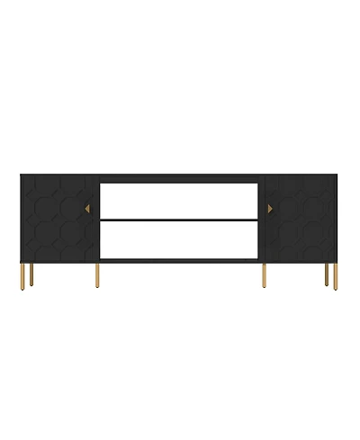 Boyel Living Versatile Tv Stand with Elegant Honeycomb Design and Ample Storage