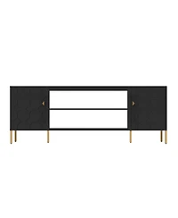 Versatile Tv Stand with Elegant Honeycomb Design and Ample Storage