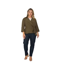 Standards & Practices Women's Elastic Waist High Rise Slim Straight Denim Jeans