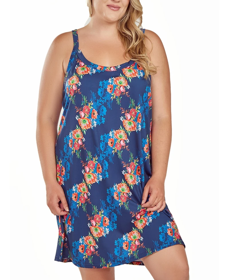 iCollection Plus Floral Microfiber Nightgown